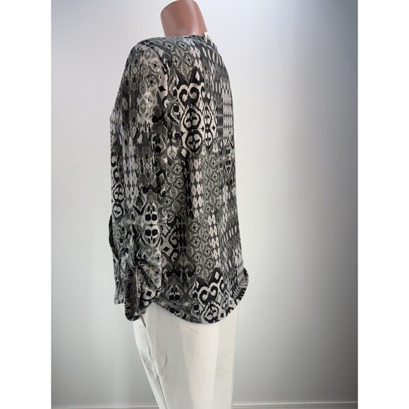 Ruby Rd Multicolor  Long Sleeve Blouse Sz Small Black - Picture 7 of 17